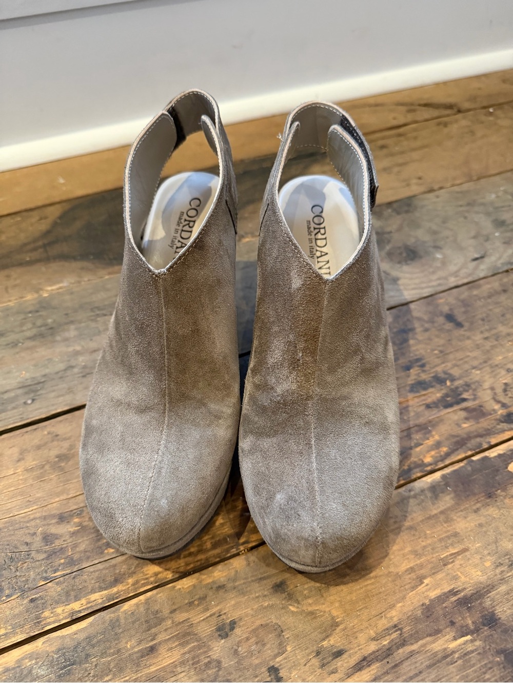 Cordani Gray Suede Ankle Booties
